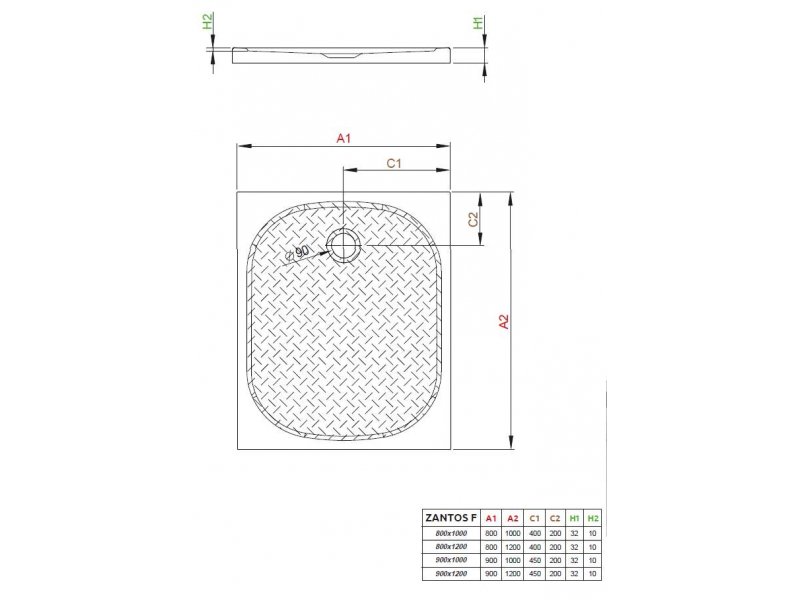 Купить Поддон для душа Radaway Zantos F, 120 x 90 см, прямоугольный, M3ZNF1290-06