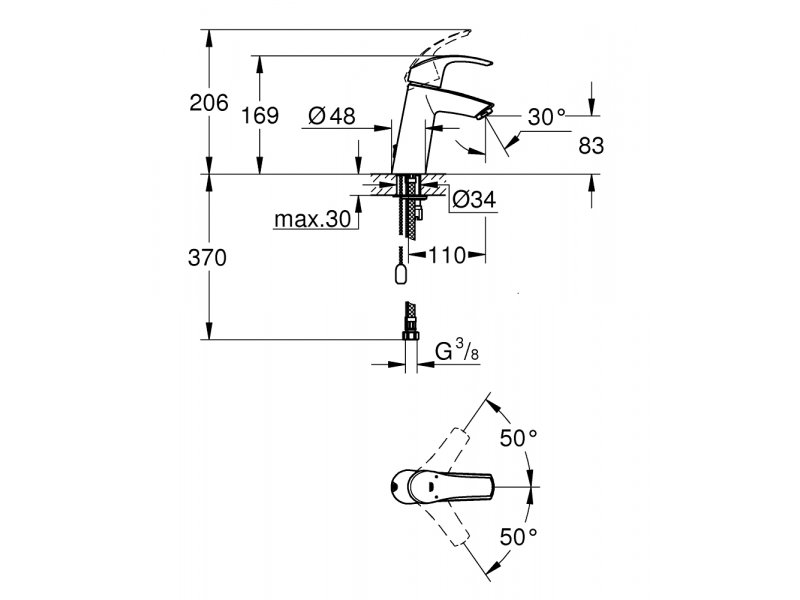 Купить Смеситель для раковины Grohe Eurosmart 23323001