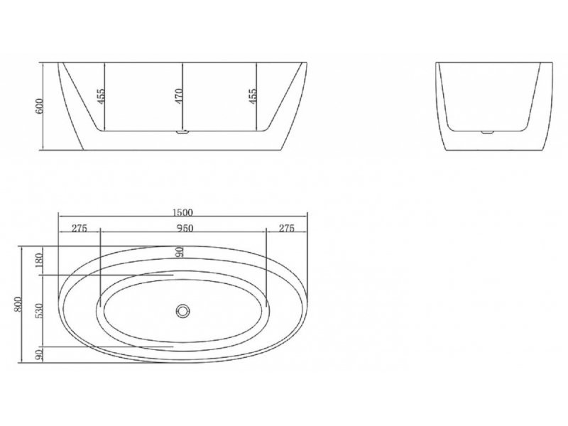 Купить Ванна акриловая BelBagno BB404-1500-800, 150 х 80 см