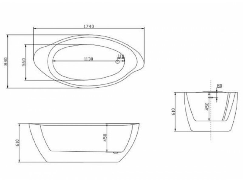 Купить Акриловая ванна Lagard Versa Treasure Silver lgd-vsa-ts 174 x 84 см