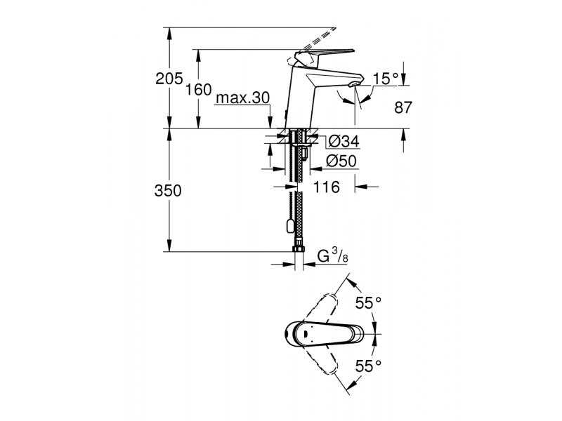 Купить Смеситель Grohe Eurodisc Cosmopolitan 3317820E для раковины