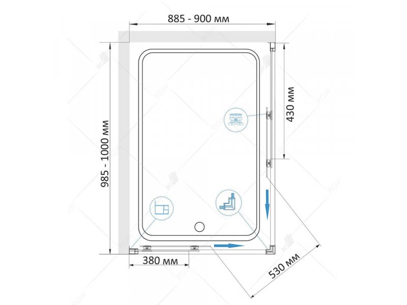 Купить Душевой уголок RGW CL-44 В 32094490-11 90 х 100 см, дверь раздвижная, стекло прозрачное, хром