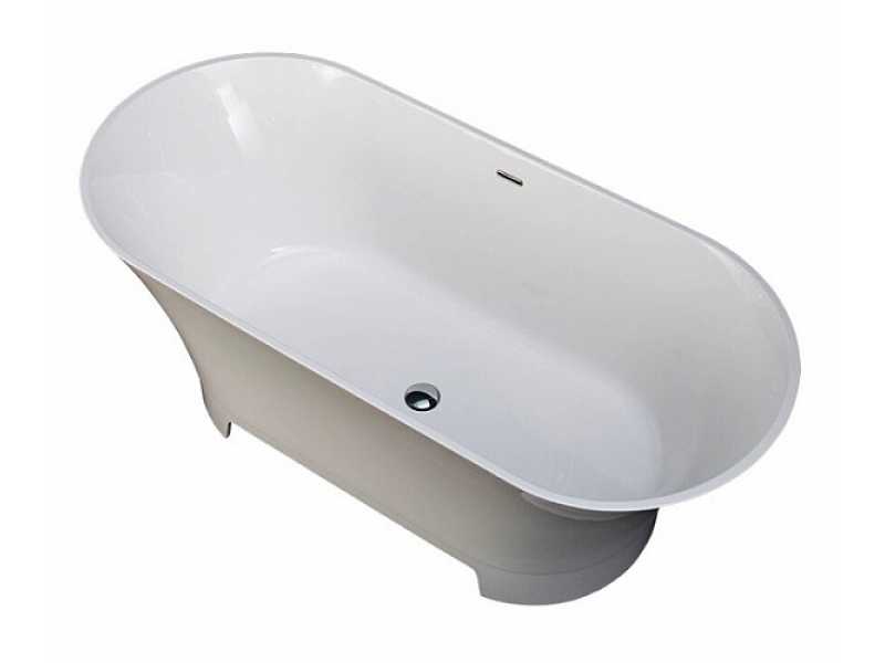 Купить Ванна из искусственного камня Aquanet Bloom Ellipse TC-S92 198954, 165 x 75 см, цвет белый глянцевый