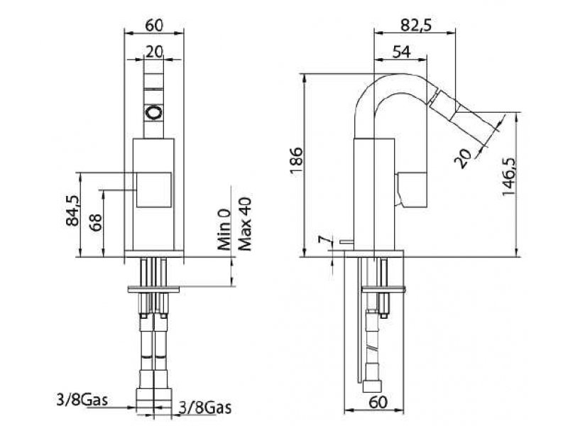 Купить Смеситель Bandini Ice Cube 752220PN01LW для биде, никель/ручка венге