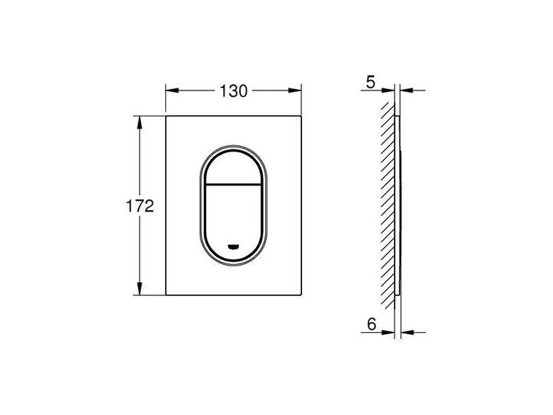 Купить Кнопка для инсталляции Grohe Arena Cosmopolitan S 37624P00, вертикальная, матовый хром