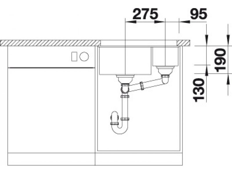 Купить Мойка Blanco Subline 340/160-U 523550, алюметаллик