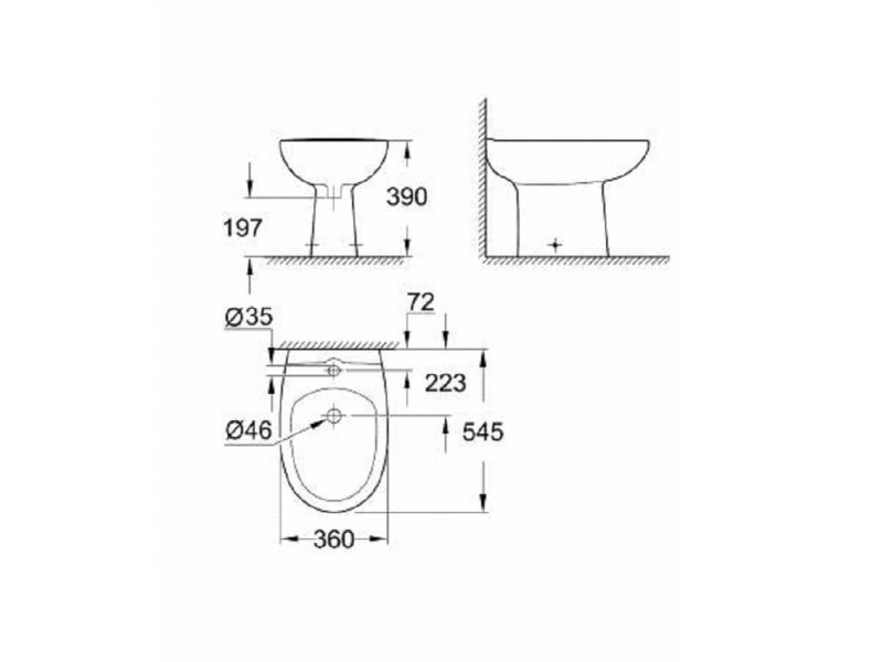 Купить Биде напольное Grohe Bau Ceramic 39432000