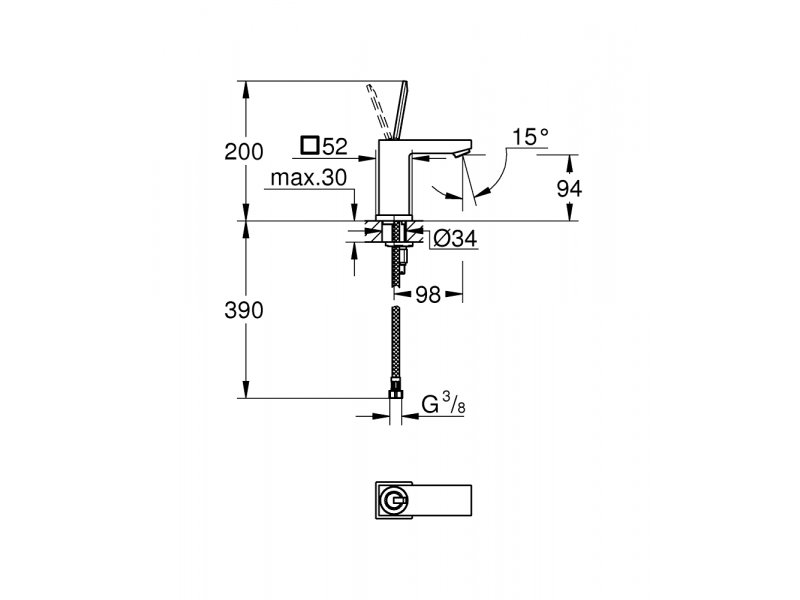 Купить Смеситель Grohe Eurocube Joy 23656000 для раковины