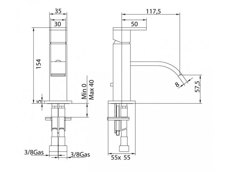 Купить Смеситель Bandini Ice Cube 2 7509200004LT для раковины, хром/ручка тик