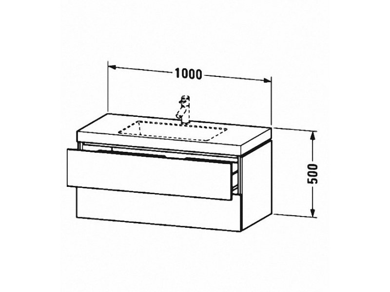 Купить Тумба с раковиной Duravit L-Cube LC6928O2222, подвесная 100 см, белый глянцевый