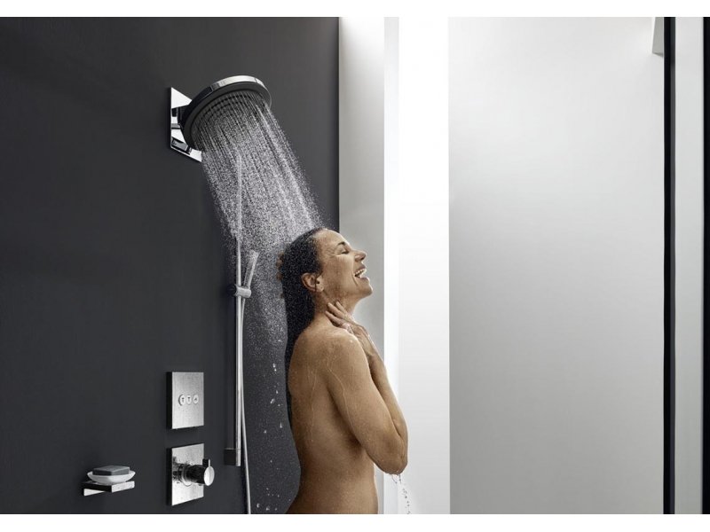 Купить Душевой гарнитур Hansgrohe Pulsify Select, лейка Relaxation 3 режима, хром глянцевый, диск черный, 24170000