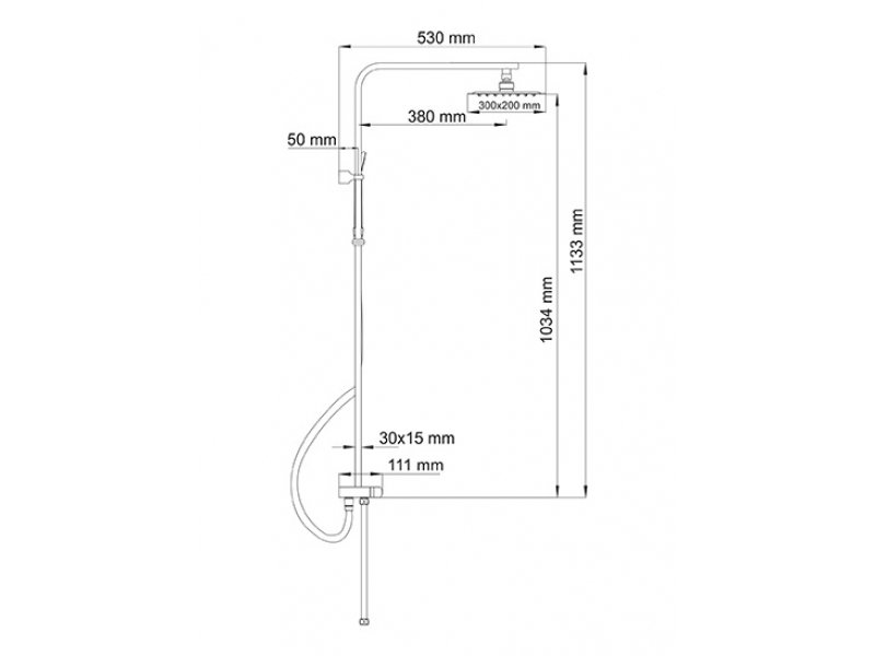 Купить Душевой гарнитур WasserKRAFT A042 с верхним душем 300*200 мм, хром