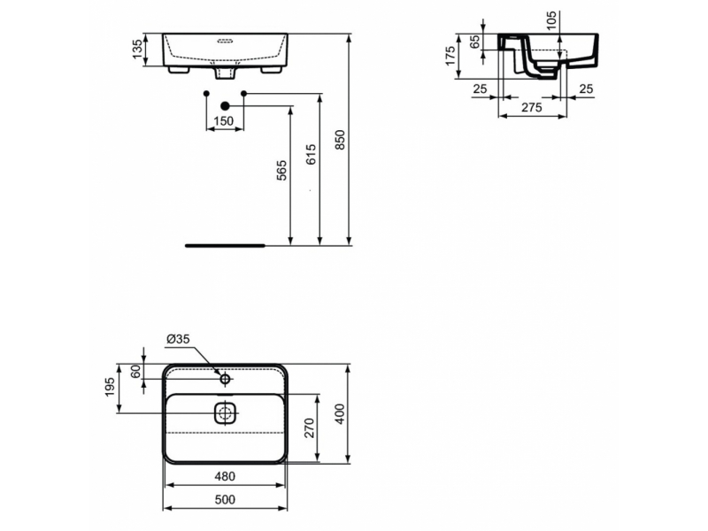 Купить Раковина Ideal Standard Strada II 50 см, белый, T299301