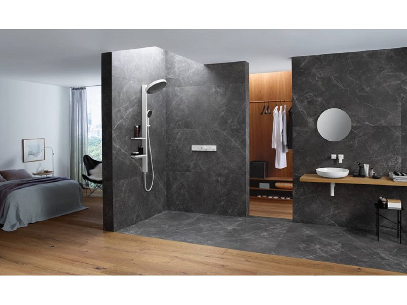 Купить Смеситель Hansgrohe RainSelect для душа, термостатический, белый матовый, 15380700