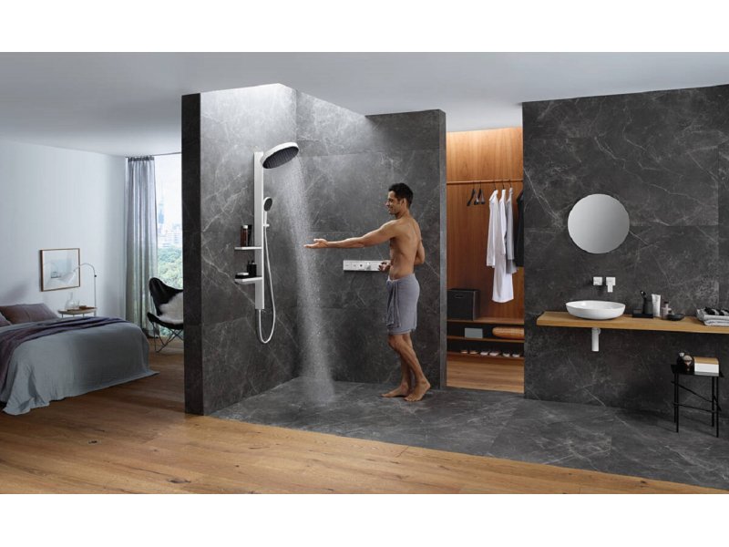 Купить Смеситель Hansgrohe RainSelect для душа, термостатический, белый матовый, 15380700