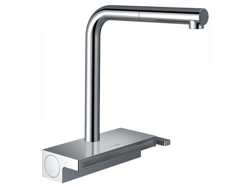 Купить Кухонный смеситель Hansgrohe Aquno Select M81, 73830000, ComfortZone 250, с вытяжным изливом, 2 режима струи, хром