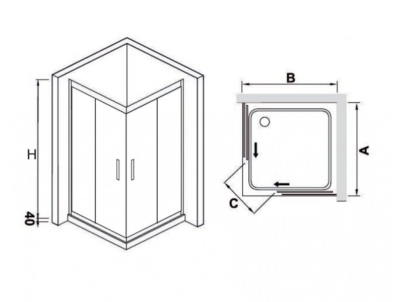 Купить Душевой уголок RGW HO-311, 030631111-11, 110 х 110 x 195 см, дверь раздвижная, стекло прозрачное, хром