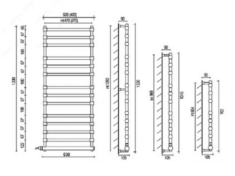 Купить Полотенцесушитель электрический Margaroli Sole 564-11 5644711CRNC 47 x 101.6 см, хром