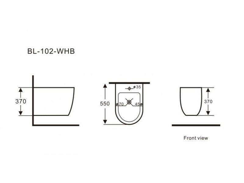 Купить Биде Aquanet Cetus-B2 BL-102-WH (203355), подвесное