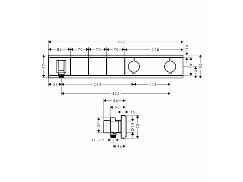 Купить Смеситель Hansgrohe RainSelect для душа, термостатический, хром, 15356000