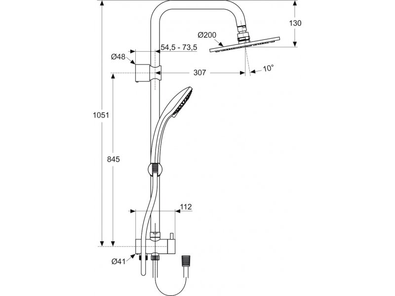 Купить Душевой гарнитур Ideal Standard Idealrain Soft A5691AA с верхним душем, d 20 см