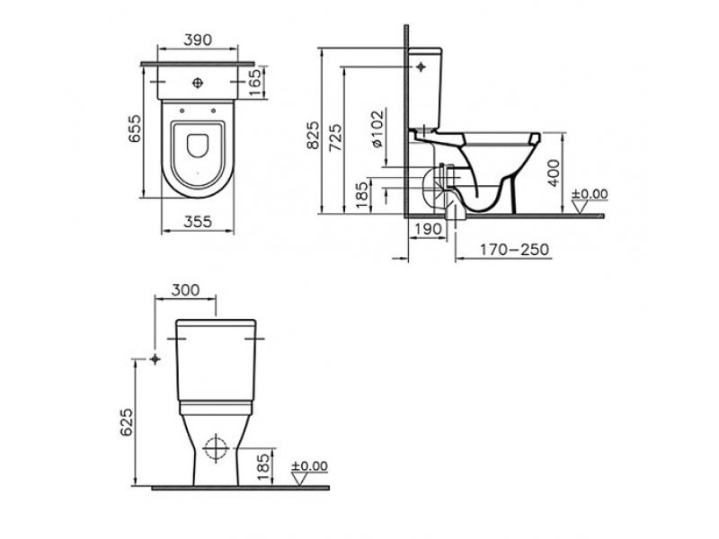 Купить Напольный унитаз Vitra S50 9736B003-7201 крышка стандарт