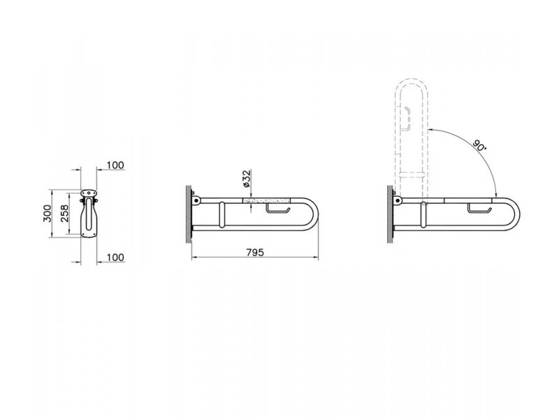 Купить Поручень Vitra Arkitekta подъёмный, хром, A44468