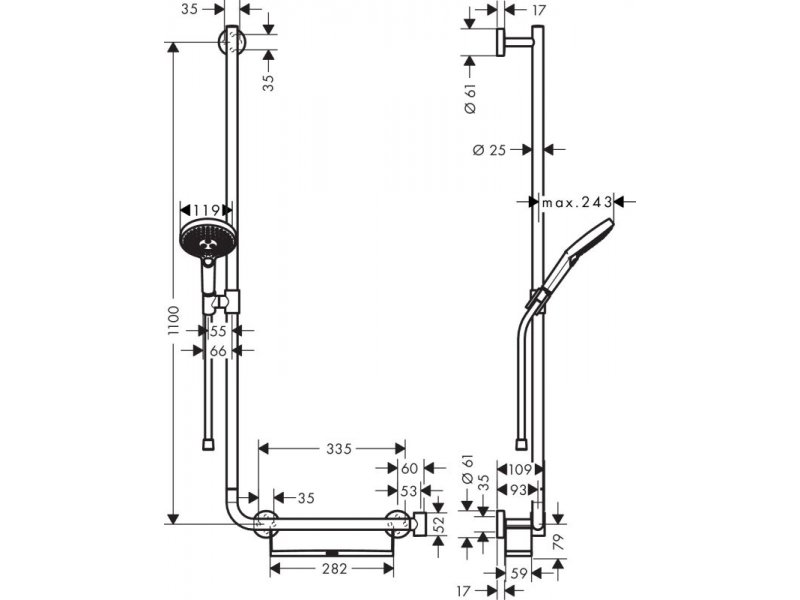 Купить Душевой гарнитур Hansgrohe Raindance Select S 120 3jet 26324400, цвет белый/хром