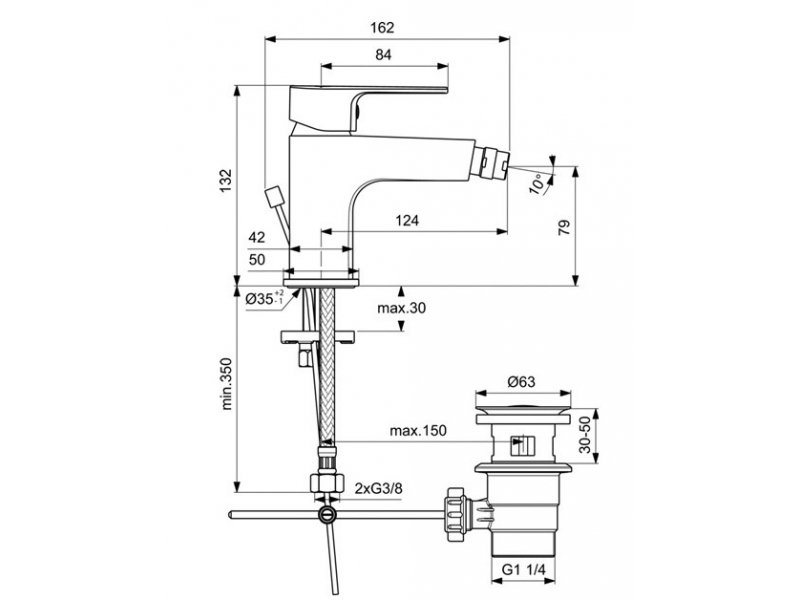 Купить Смеситель Ideal Standard Cerafine Model D для биде, хром, BC492AA