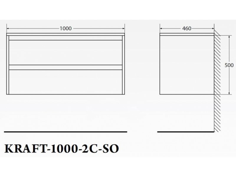 Купить Тумба под раковину BelBagno Kraft KRAFT-1000-2C-SO-RGB, подвесная