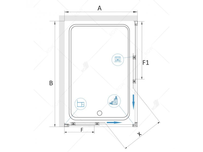 Купить Душевой уголок RGW CL-44 В 32094480-14 80 х 100 см, дверь раздвижная, стекло прозрачное, черный