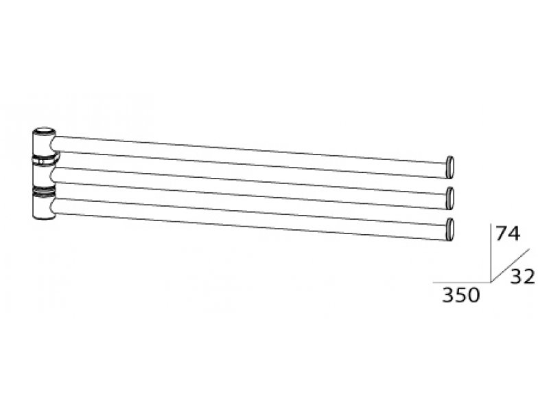Купить Держатель для полотенец поворотный FBS Universal UNI 037 тройной, 35 см, хром