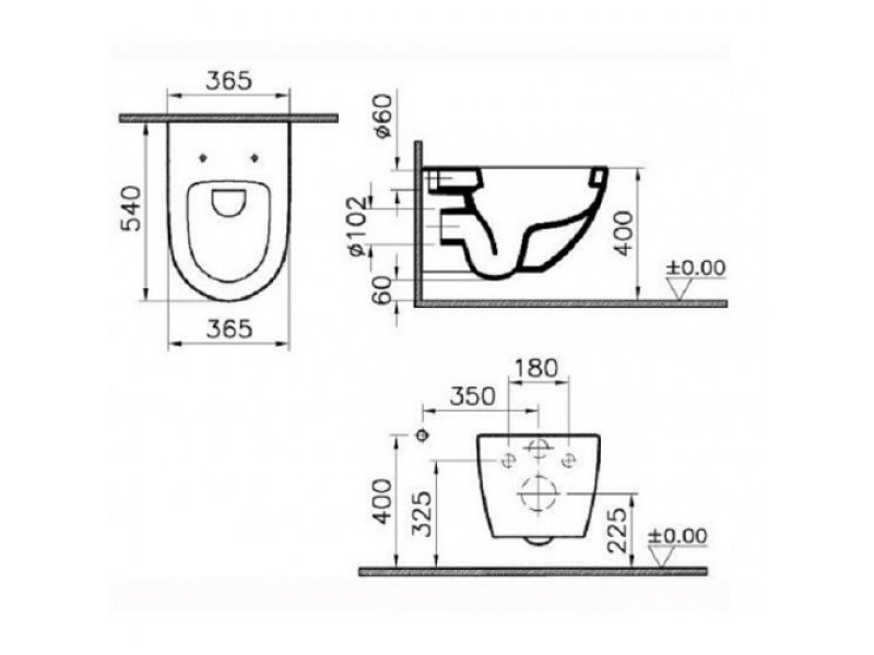 Купить Подвесной унитаз Vitra Sento 7748B003-6115 с сиденьем SoftClose