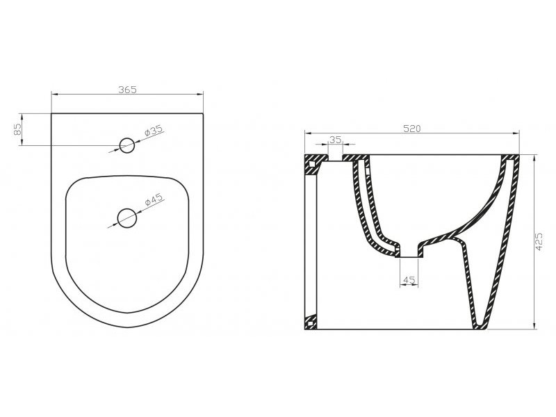 Купить Биде напольное BelBagno Marino BB105B