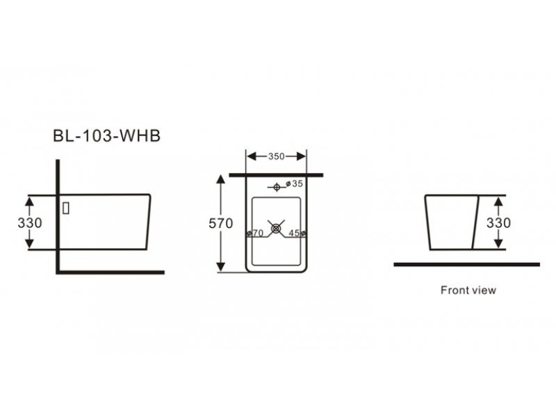 Купить Биде Aquanet Tavr-B2 BL-103-WHB (203357), подвесное