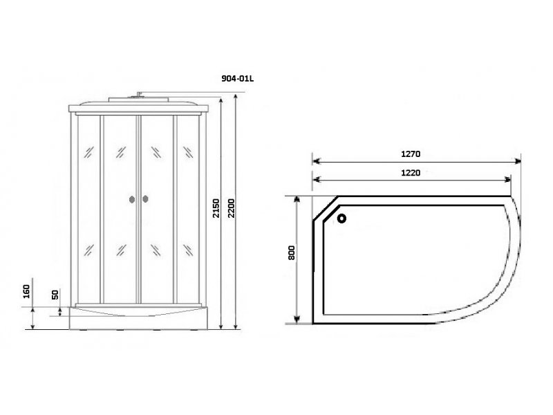 Купить Душевая кабина Niagara NG-904-01L/R, 131 x 80 см, без бани