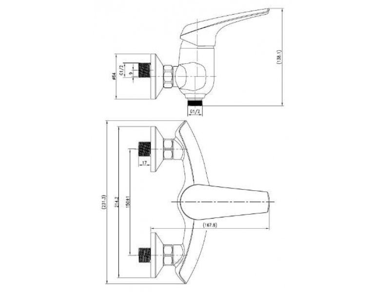 Купить Смеситель Aquanet Conte SD91387 (187219) для душа