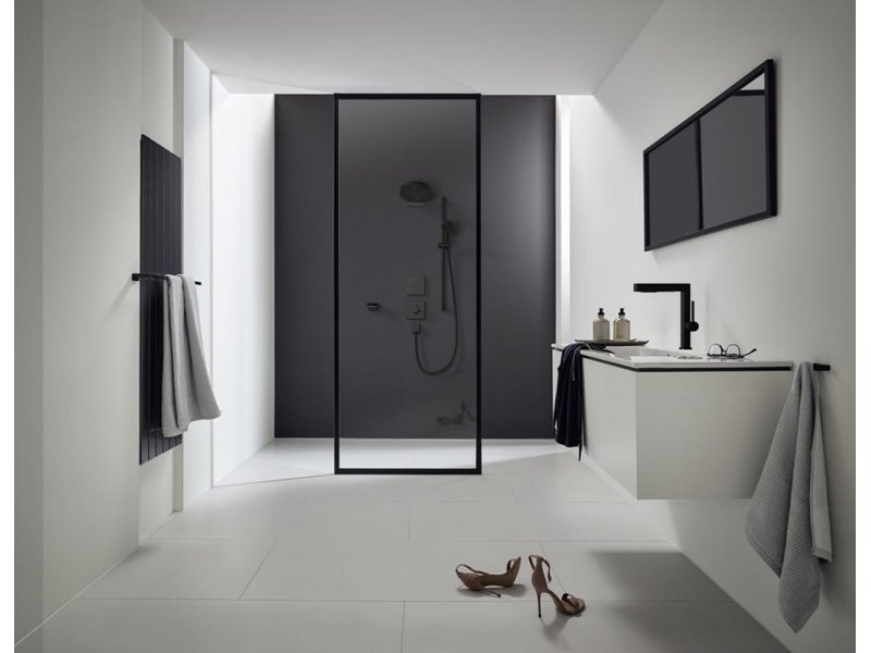 Купить Душевой гарнитур Hansgrohe Pulsify Select, лейка Relaxation 3 режима, черный матовый, 24170670