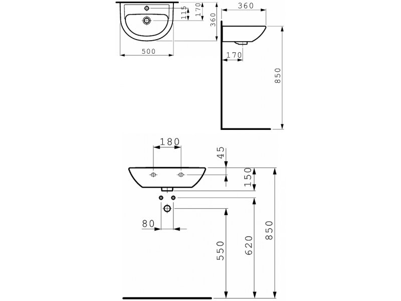 Купить Раковина Laufen Pro B 8.1595.3.000.104.1, 50*36 см