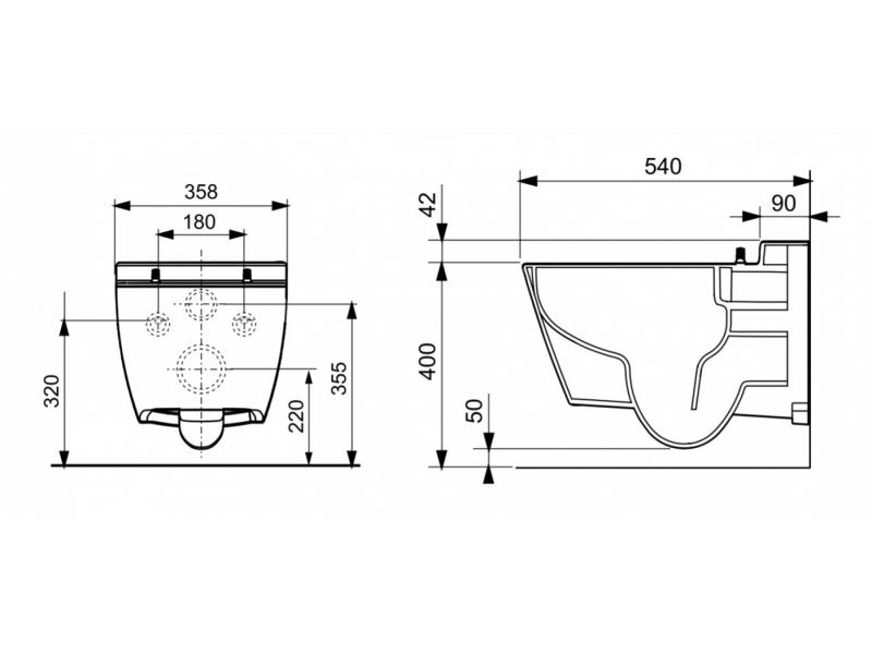 Купить Инсталляция TECE Base K440403.WC2 с безободковым унитазом TECEone с кнопкой смыва TECEnow, черный глянцевый