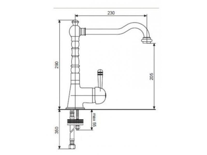 Купить Смеситель для кухни Emmevi Laguna 40516NEG, черный гранит