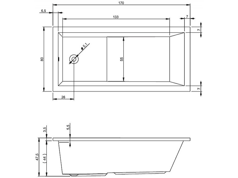 Купить Ванна гидромассажная Riho Lusso Plus 170 x 80 см, AIR