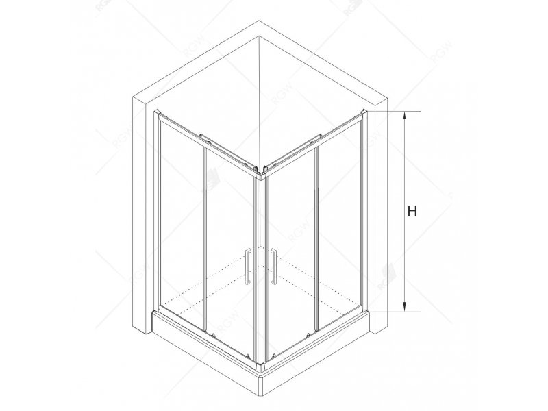 Купить Душевой уголок RGW CL-34 В 32093499-14 90 х 90 см, дверь раздвижная, стекло прозрачное, черный