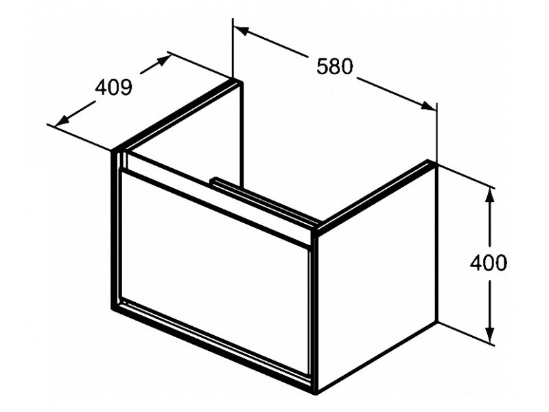 Купить Тумба под раковину Ideal Standard Connect Air Cube 65 см, подвесная, белый глянцевый, светло-серый матовый, E0847KN