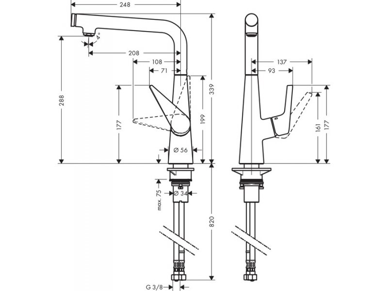 Купить Смеситель Hansgrohe Talis S 300 72820800 для кухни, под сталь