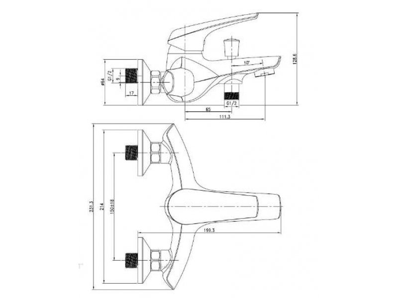 Купить Смеситель Aquanet Conte SD91381 (187215) для ванны и душа