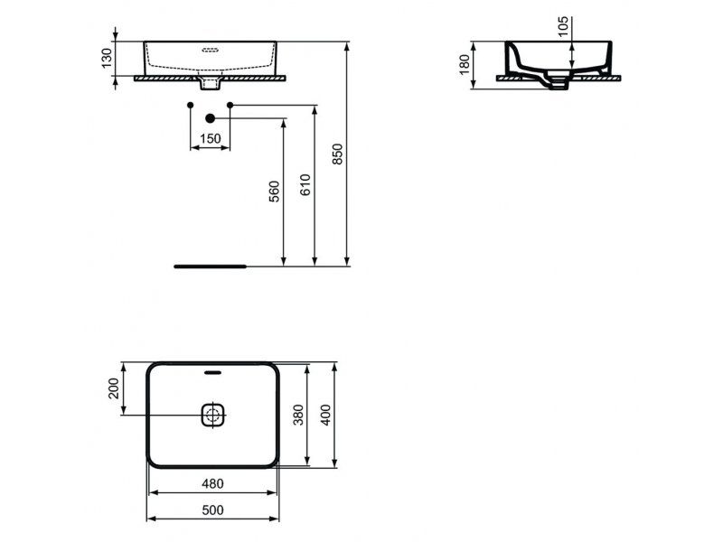 Купить Раковина Ideal Standard Strada II Vessel 50 см, белый, T296501