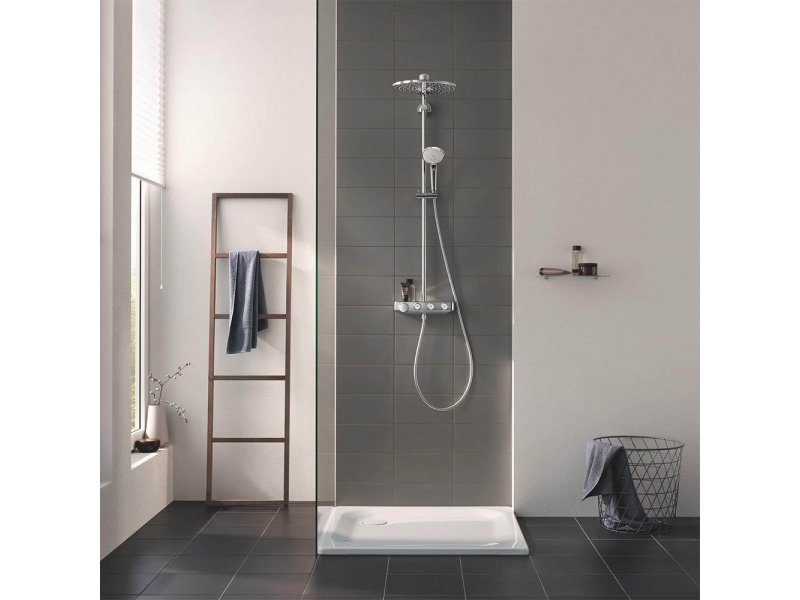 Купить Душевая система с термостатом Grohe Euphoria SmartControl 310 DUO 26507000, цвет верхнего душа хром