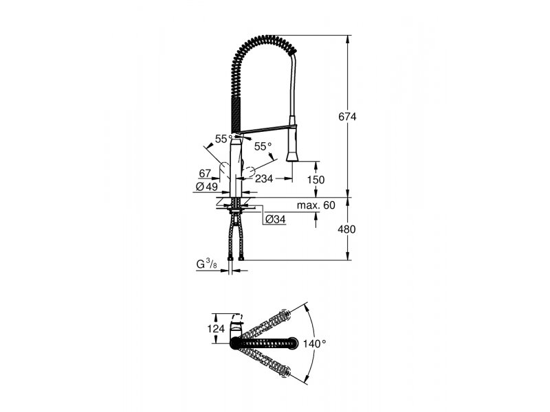 Купить Смеситель Grohe K7 32950DC0 для кухни, суперсталь