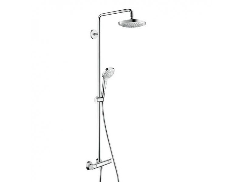 Купить Душевая система Hansgrohe Croma Select E 180 2jet Showerpipe EcoSmart 27257400, белый/хром